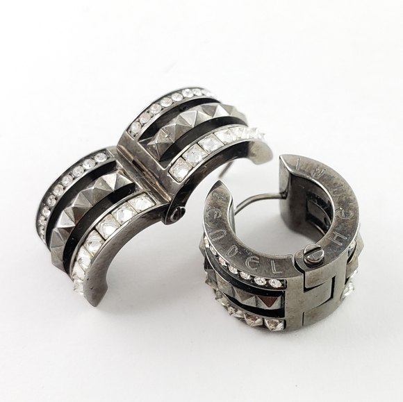 henri bendel Jewelry - henri bendel earrings gunmetal with rhinestones